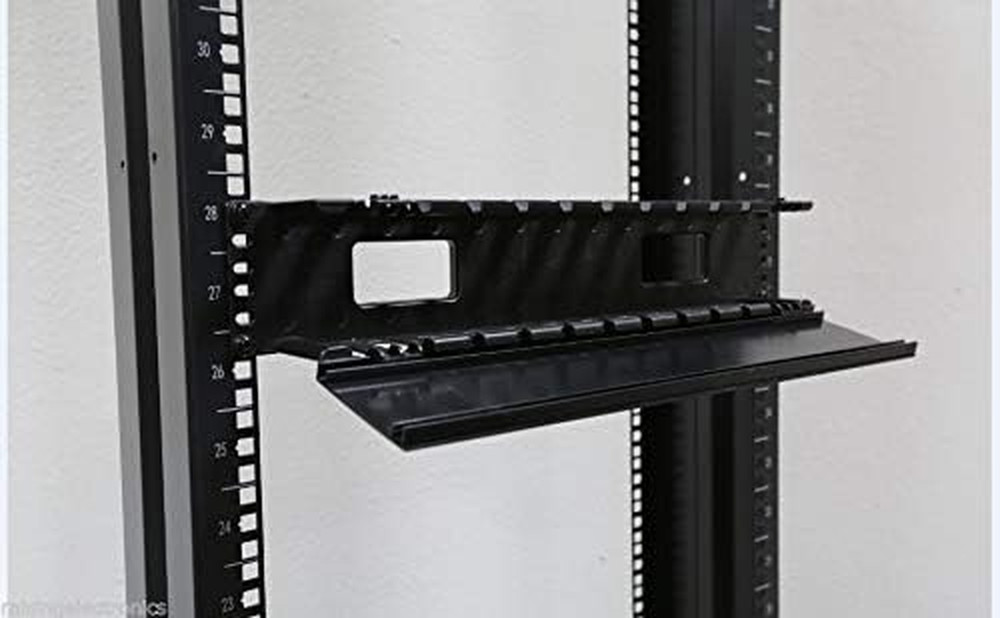 19 Inch 2U Rack Mount Cable Management Unit 12 Slots with Panel Plastic