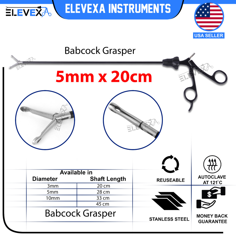Laparoscopic Babcock Grasper 10mm 28cm Laparoscopy Double Action Grasping Forcep