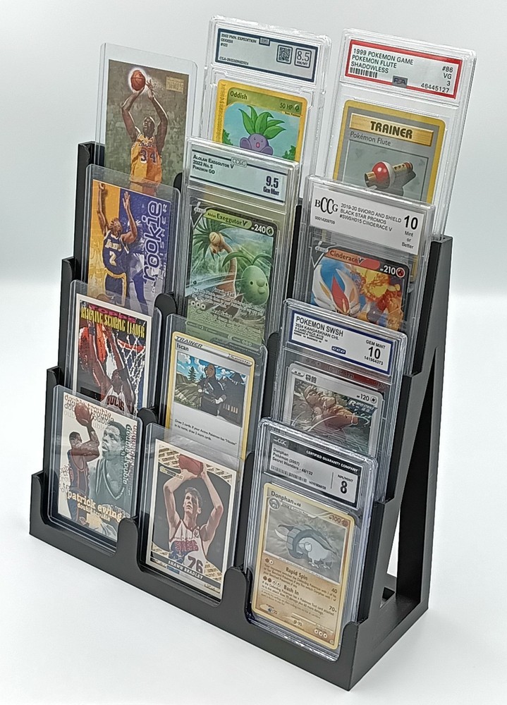 Graded 12 Card Slab & Top Loader Rugged Tower Display Compatible with Most Slabs