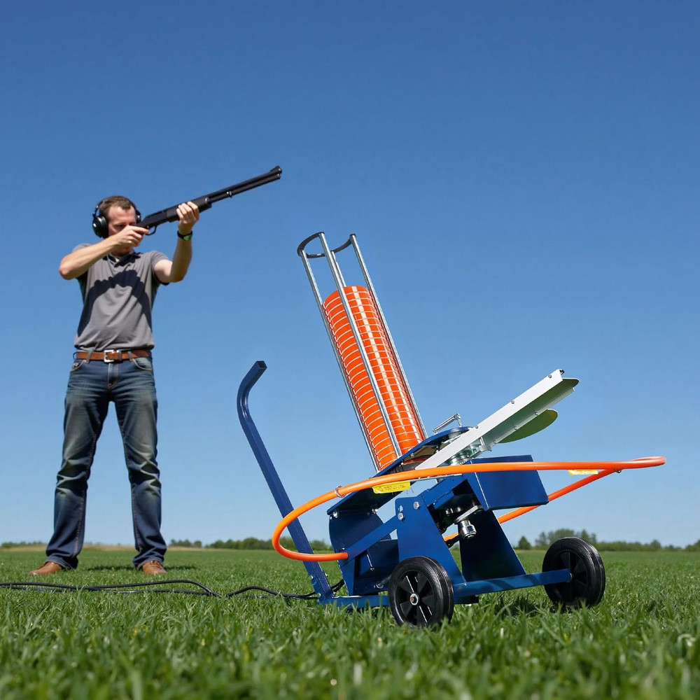 Automatic Clay Target Thrower 50 Clays 55Yd Launcher 12V