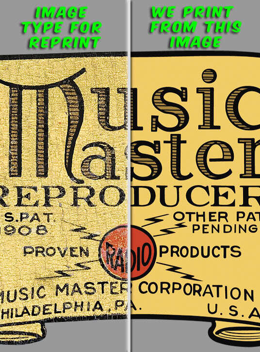 PRE CUT BIG RECTANGULAR VICTROLA PHONOGRAPH WATER SLIDE DECAL for RESTORATION