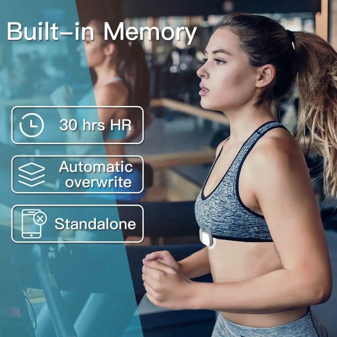 ANT+ Bluetooth Heart Rate Monitor Vibration Alert Rate Tracking Up To 24h