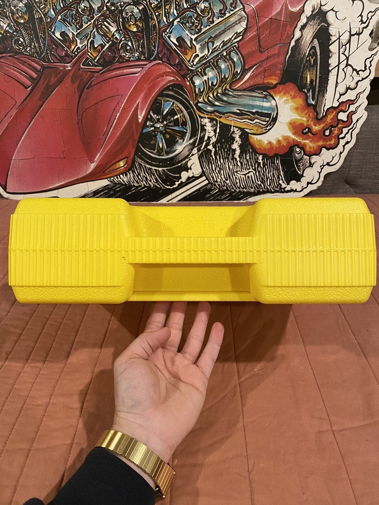 Vintage 1997 K'nex Yellow Hard Plastic Storage Case