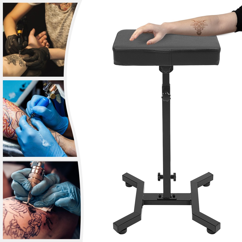 Adjustable Tattoo Table Station with PU Cushion, Ergonomically Designed, 340°