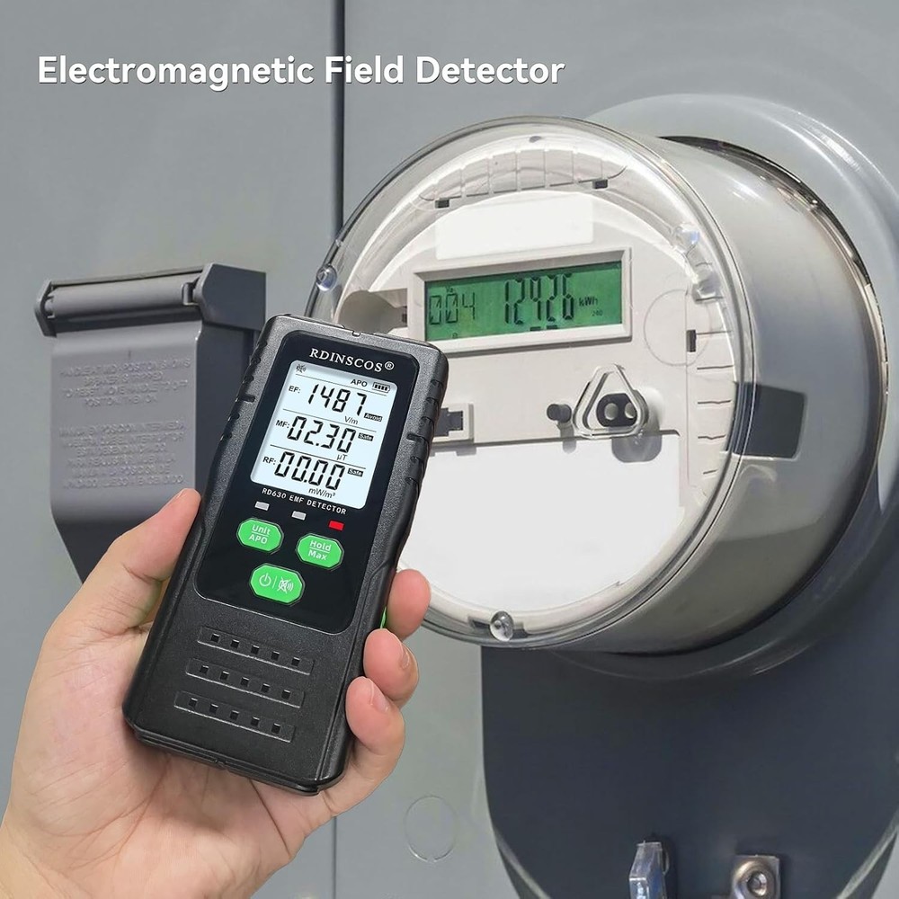 Portable Tri LCD EMF Detector with Auto Alarm & Mute Function for Home & Office
