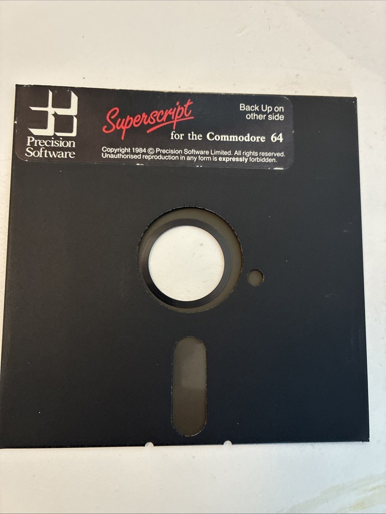Superscript Word Processor Disk Software for Commodore 64 By Precision Software