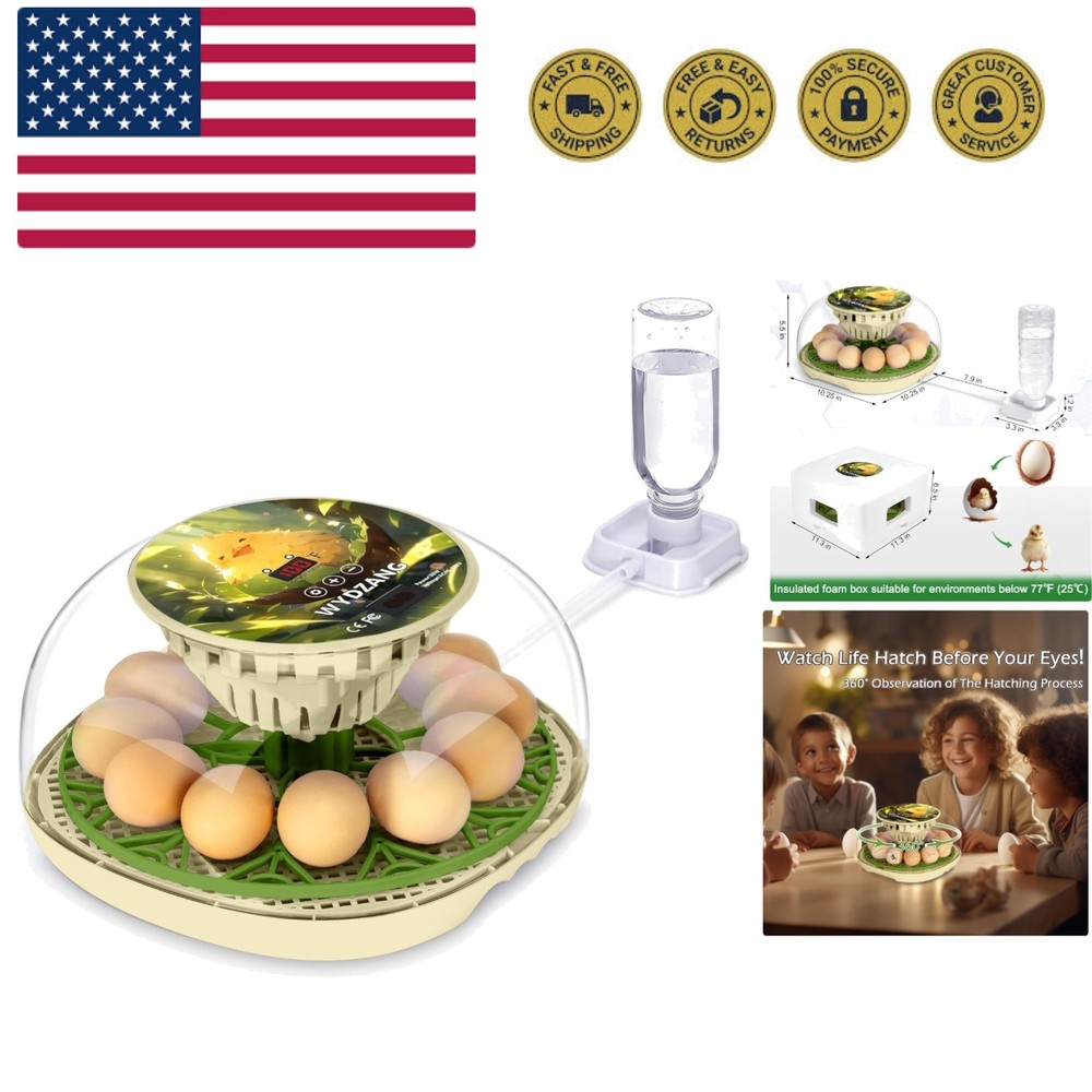 Smart Chicken Incubators for Hatching Eggs with Automatic Turner Small Poultr...