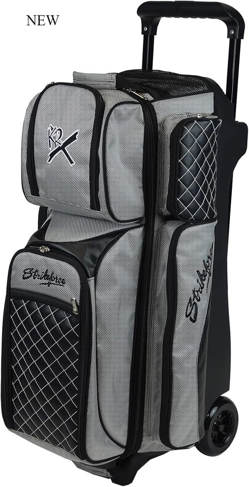 KR Strikeforce Royal Flush Triple Roller Bowling Bag, Silver