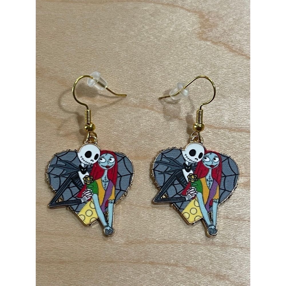 Heart  Nightmare Before Christmas  Handmade  Earrings  * New