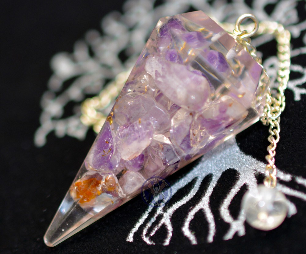 Amethyst Orgonite Pendulum Dowsing Divination, Decision Making Psychic Reading