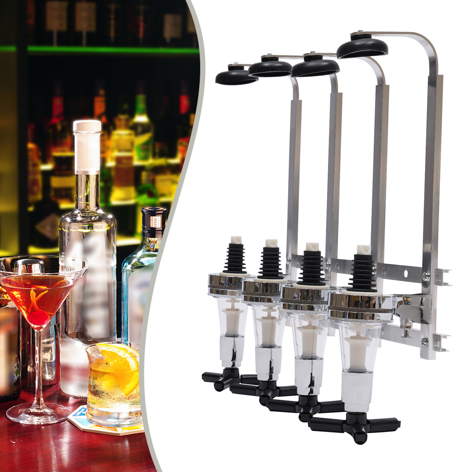 4/6 Bottle Beer Dispenser Wall Mounted Wine Liquor Drink Home Bar Butler Tools