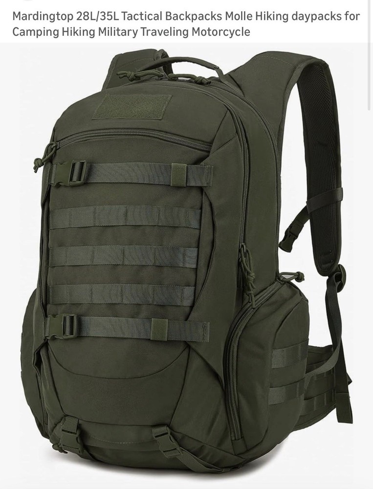 Mardingtop Green 35L Tactical Backpack With Raincover