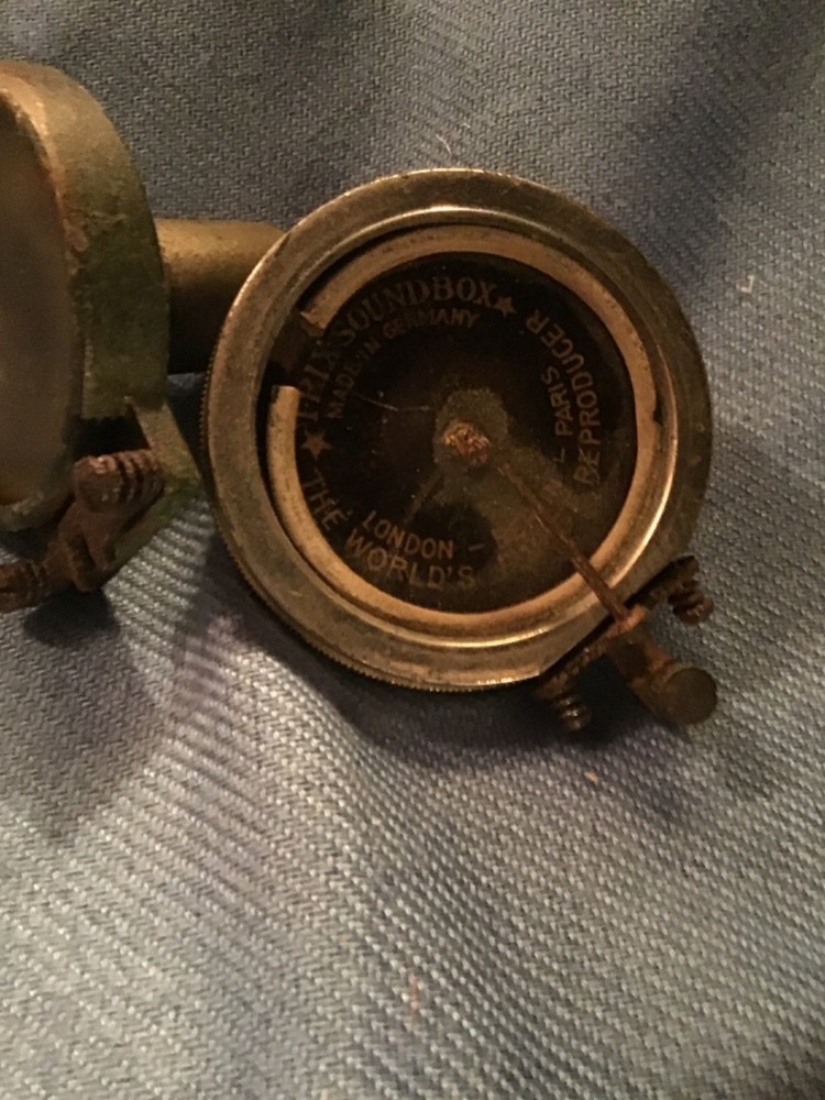 2 front mount phonograph reproducers- as found for restoration