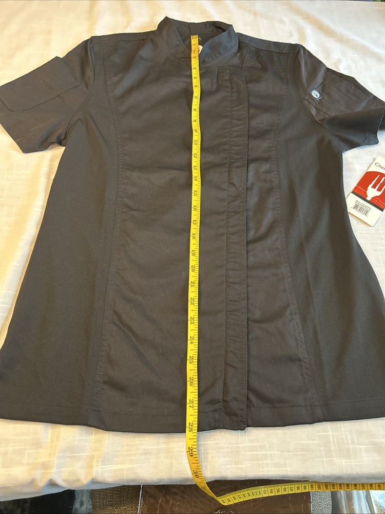 Women's Springfield Chef Coat, Black, Medium