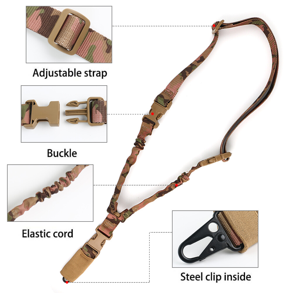 One Single /Two /Three/One Point Rifle Sling Tactical Gun Sling Strap Adjustable
