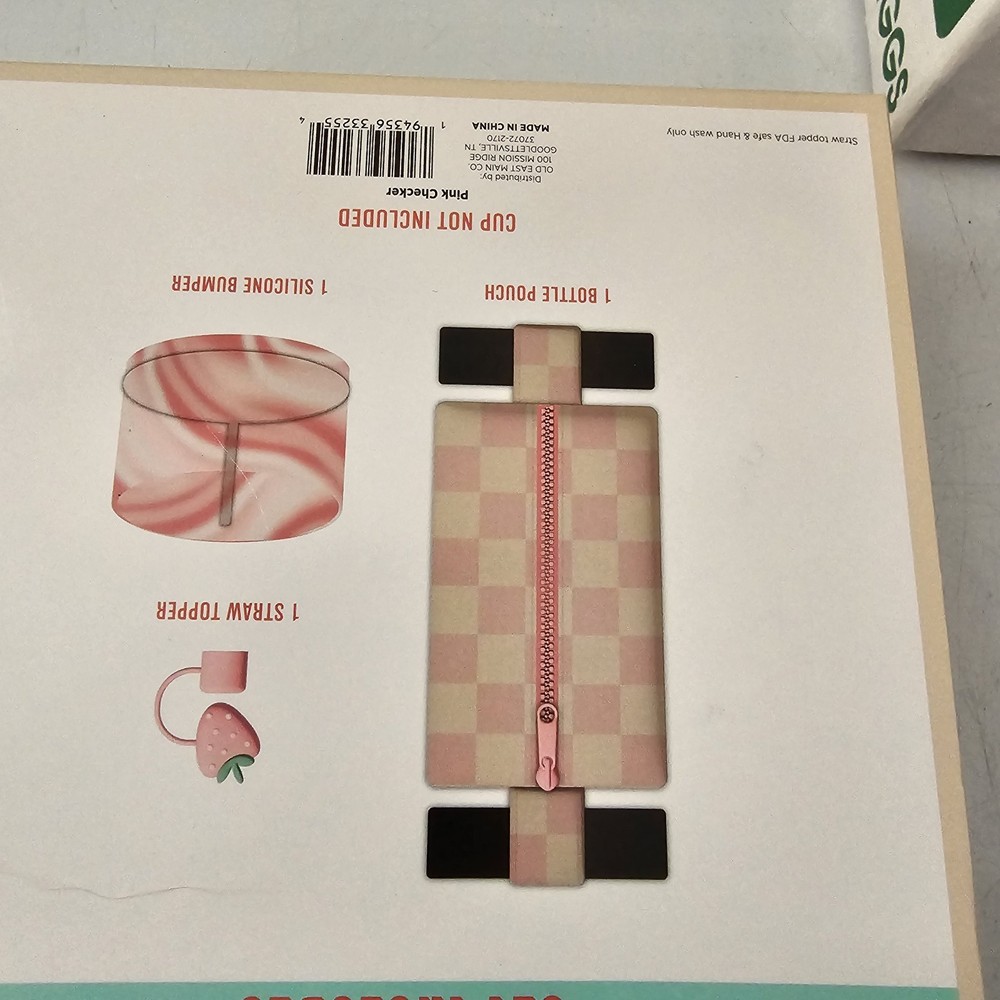 Strawberry Swirl Hydration Accessory Set for Water Bottles