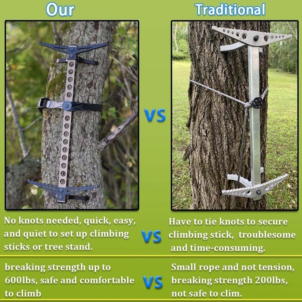 Climbing Stick Straps, Tree Stand Strap, Steps Replacement Black