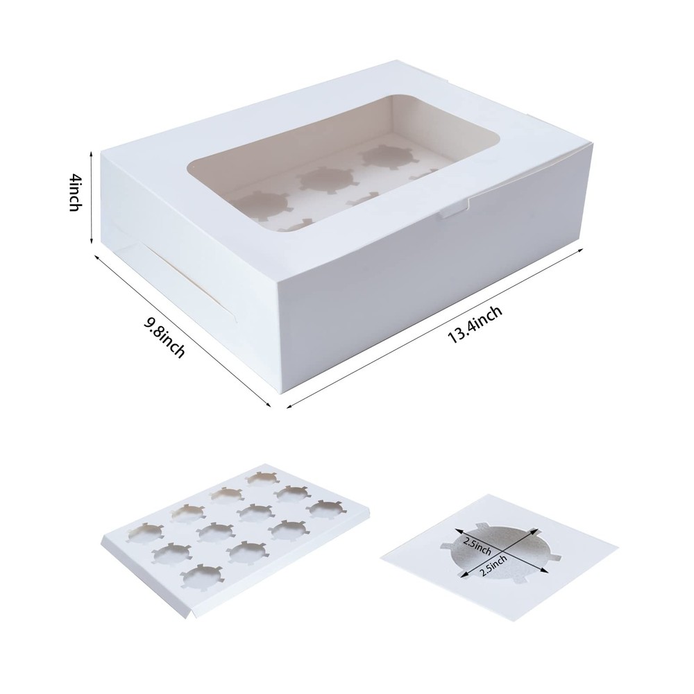 Yeplan 20 Packs Cupcake Boxes,12 Count Boxes with 12 Counts-20