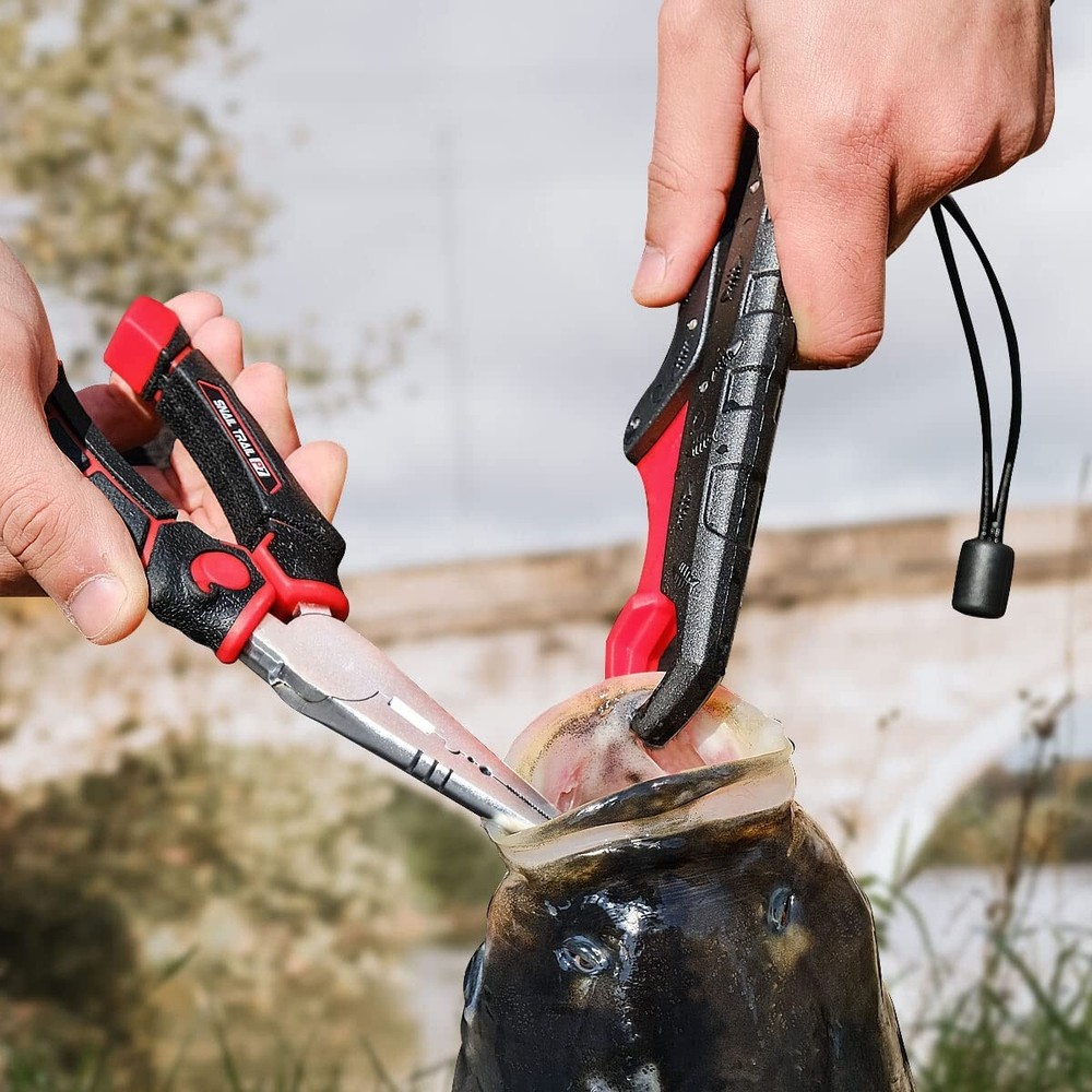 Fishing Split Ring Pliers Gripper Hook Remover Braid Cutters Open Ring Cutting