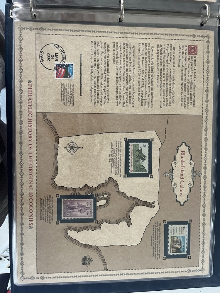 Philatelic History of The Original 13 Colonies - Stamp Book