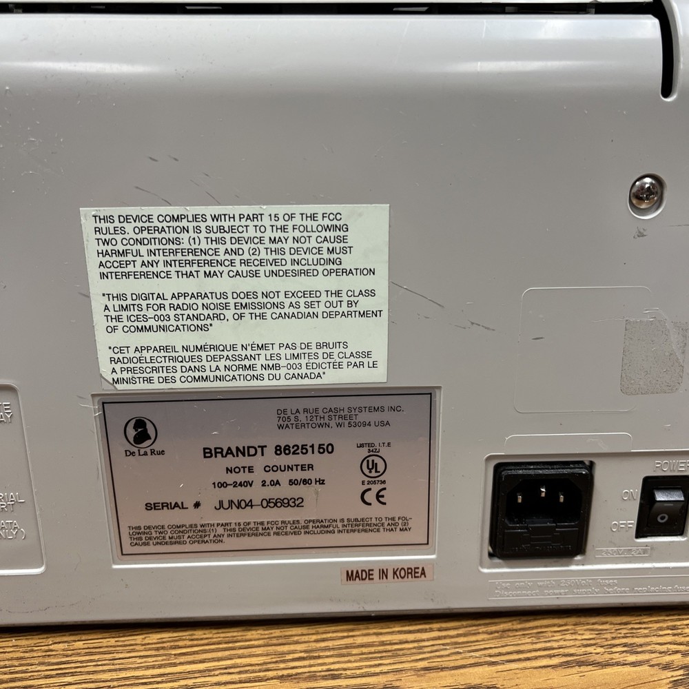 Brandt Cash/ Note Counter 8625150