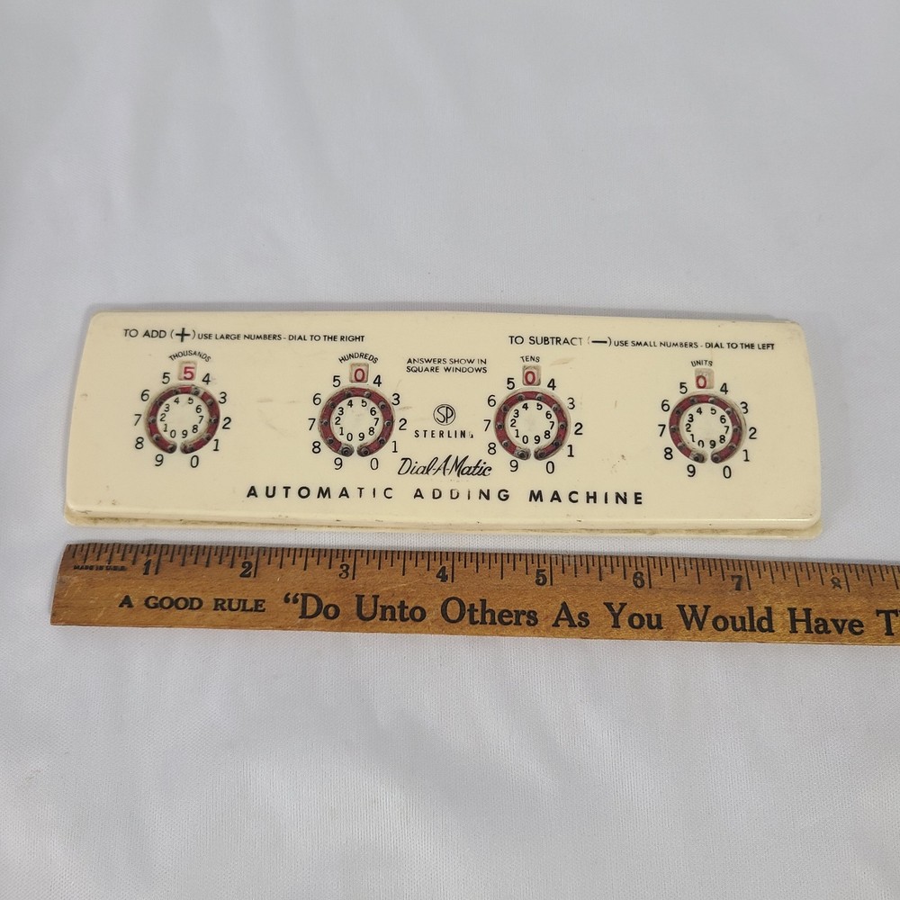 Vintage Sterling Dial-A-Matic Automatic Adding Machine Mechanical USA Made