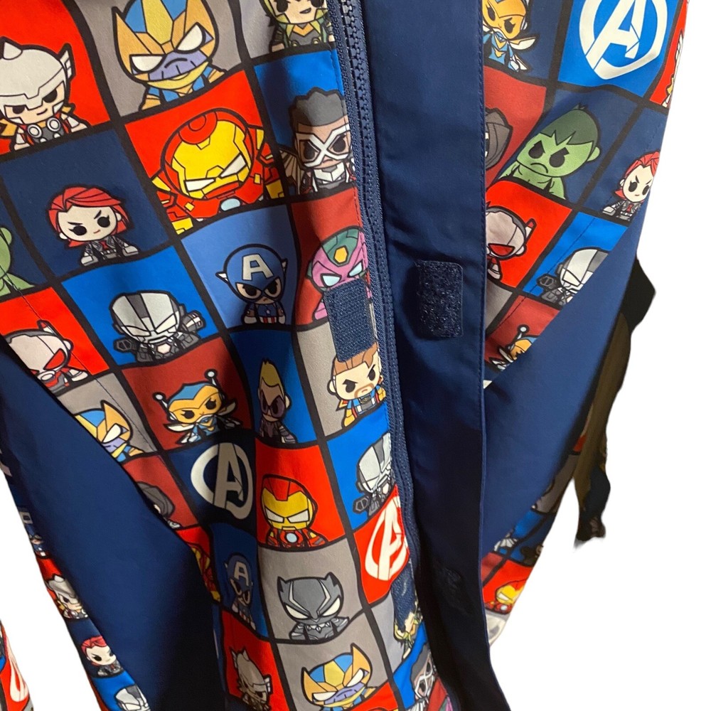 RARE Disney Store Marvel Avengers Packable Raincoat 9/10 Jacket Coat Backpack