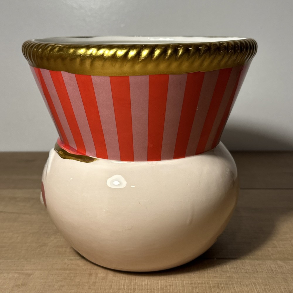 Large Ceramic Nutcracker Head Bowl - Red And Pink - Packed Party - 8”