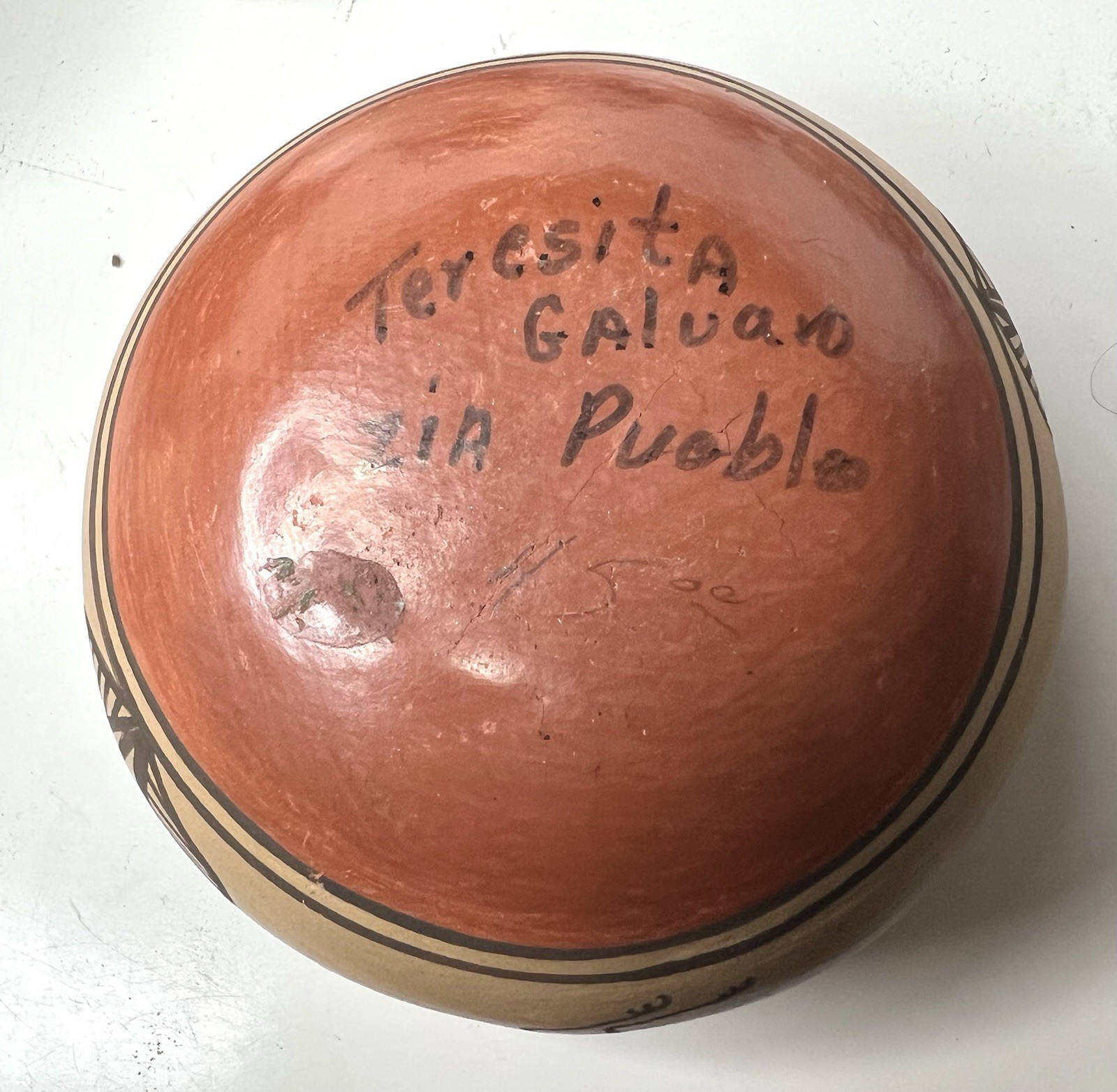 VTG Authentic Zia Pueblo Indian Art Pottery SIGNED “Teresita Galvan” New Mexico