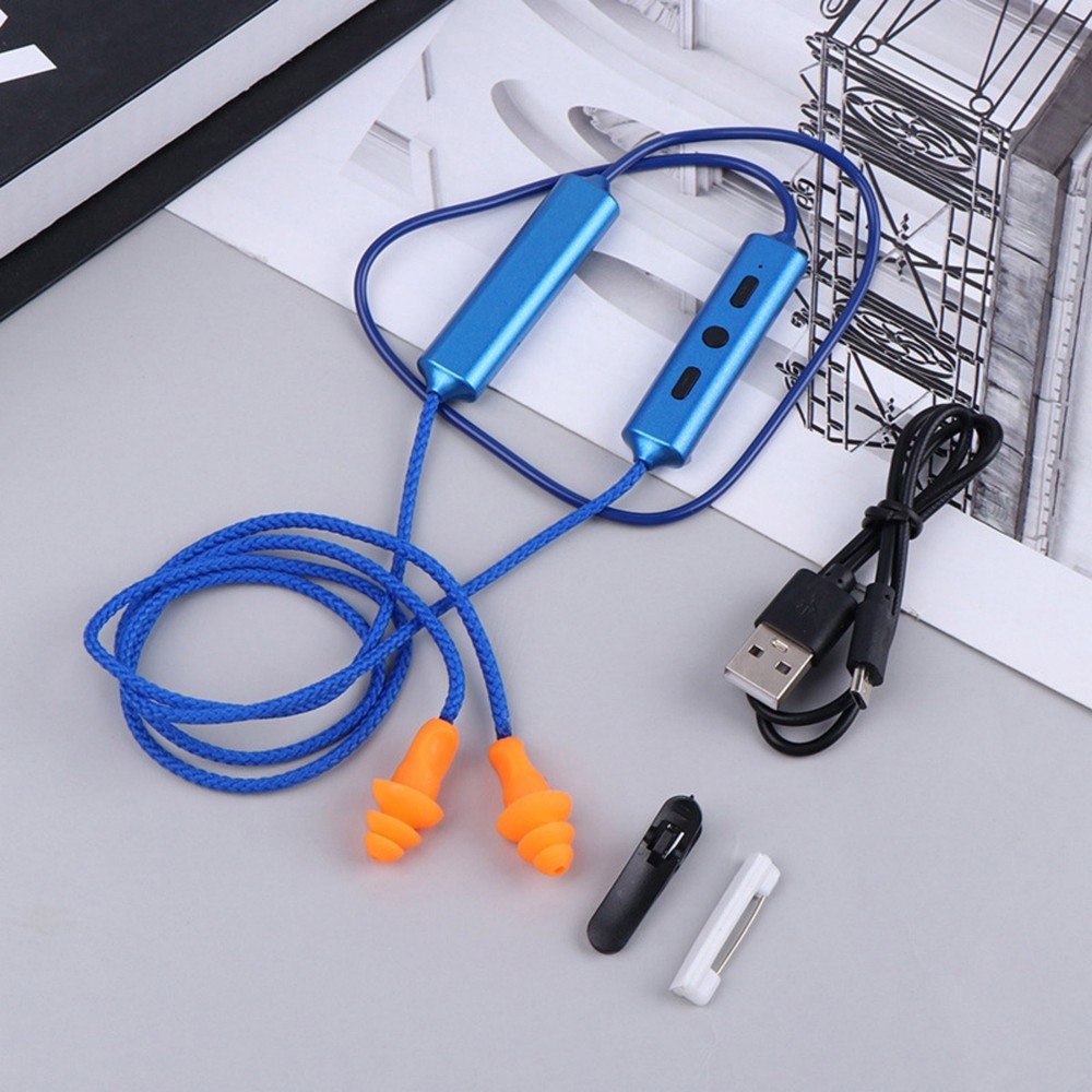 Durable 2-Set Blue Bluetooth Earplugs for Hearing Protection Noisy Environment