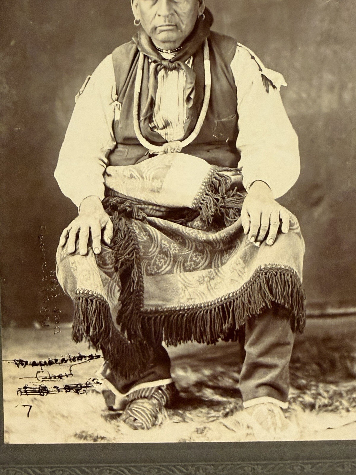 Antique Native American Indian Photograph of Chief Comoway Brohomon; 19th Cent
