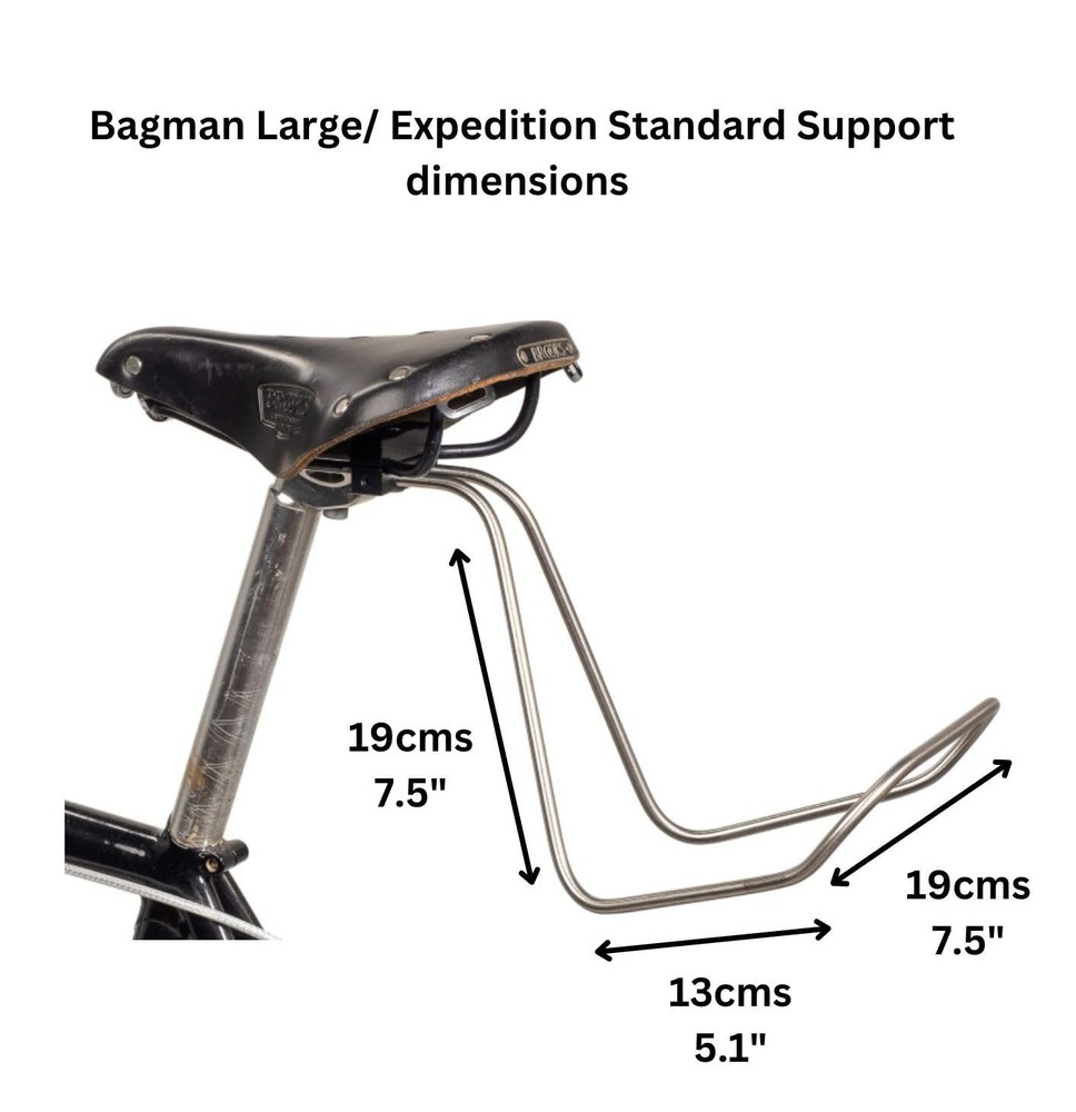 Bagman Expedition Large Saddlebag Support Rack for Bicycles, Support for Rear...