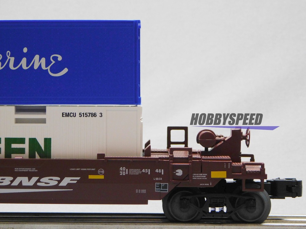 LIONEL BNSF MAXI STACK W/ CONTAINER LOAD freight train flatcar flat 2328330 NEW