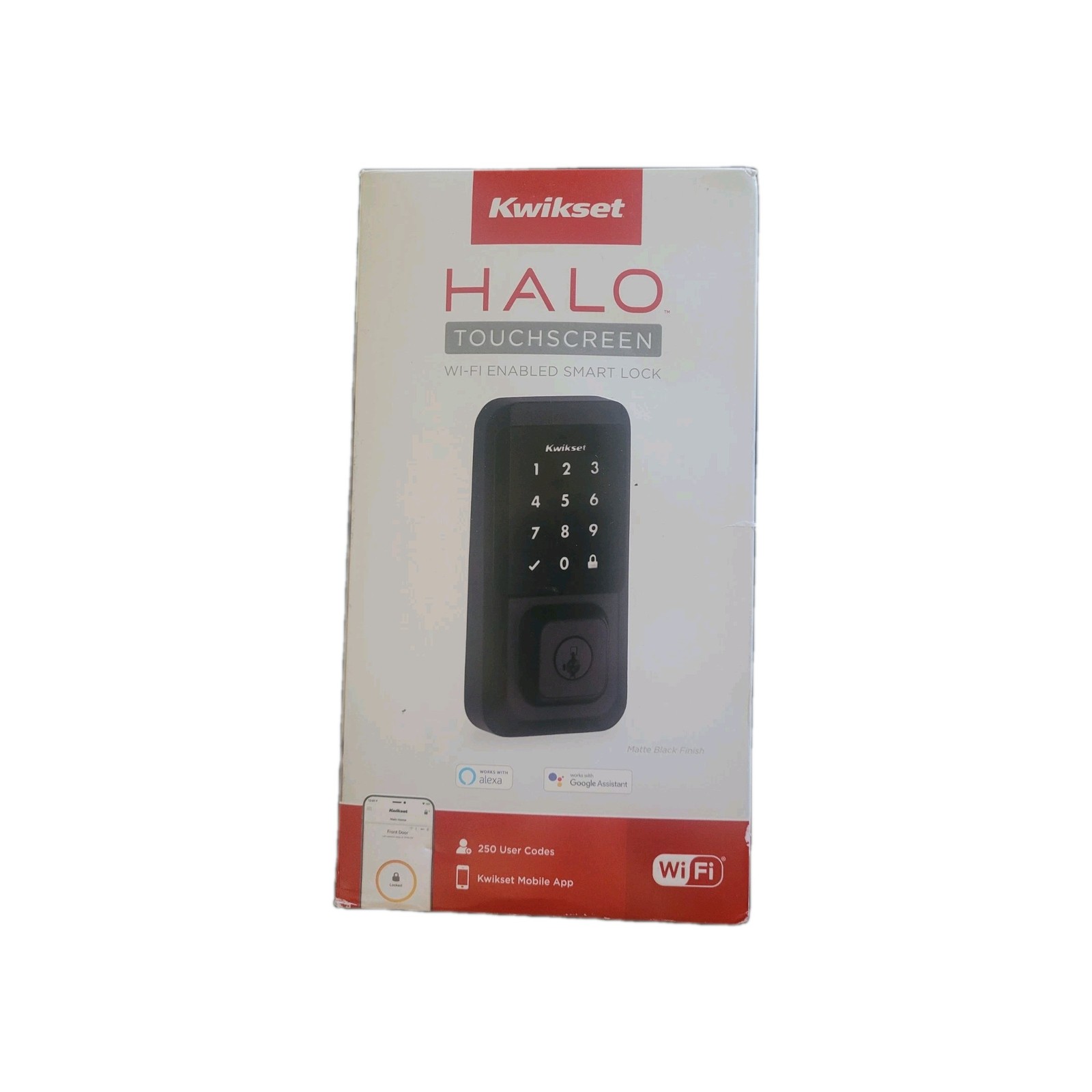 Kwikset Halo Wi-Fi Smart Lock, Keyless Entry Front Door Touchscreen Deadbolt, Ma