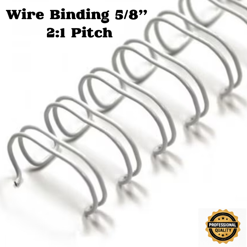 Wire Binding 5/8” White – 100pcs – 2:1 Pitch Bookbinding Spines