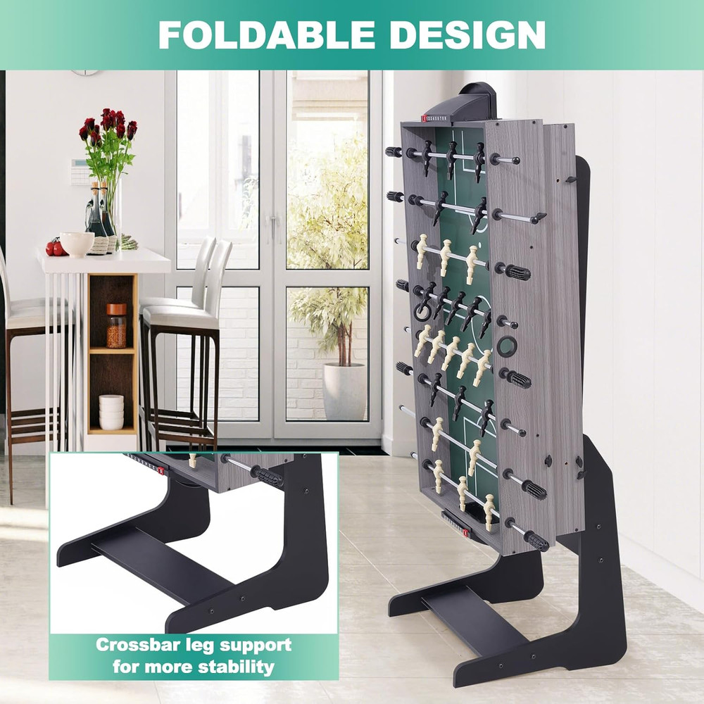 54" 4-In-1 Multi Game Table, Foldable Combo Game Table Set with Ping Pong, Hocke