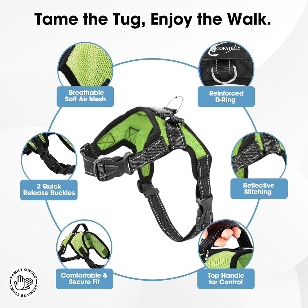 No Pull Reflective Adjustable Dog Harness with Handle- Comfortable Soft All Wea
