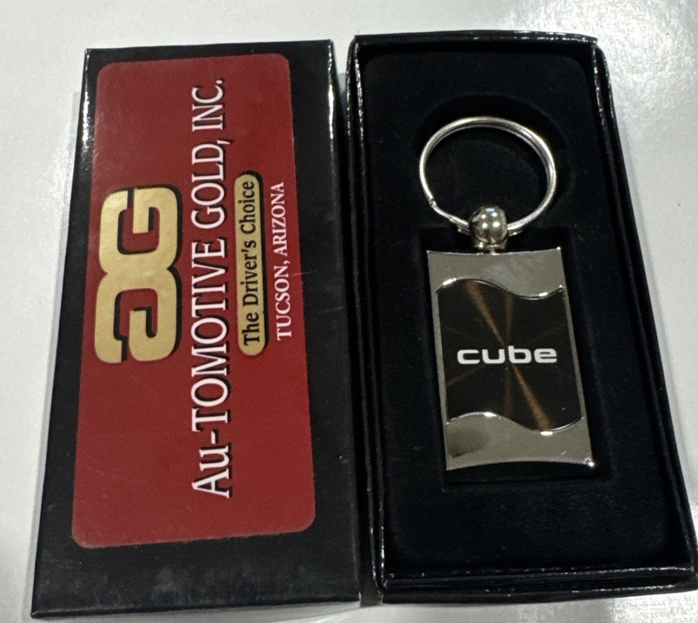NISSAN CUBE Rectangular Wave Key Fob Ring BLACK Licensed NEW IN BOX