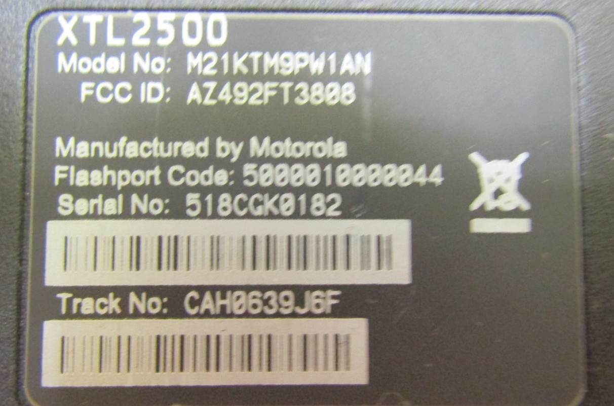 Motorola XTL2500 110 Watt 136-174 VHF MHz Remote Head Two Way Radio M21KTM9PW1AN