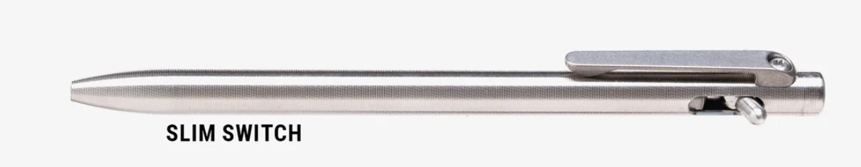 Tactile Turn SLIM "Switch" Pen – Titanium - Standard or Short - Made in USA