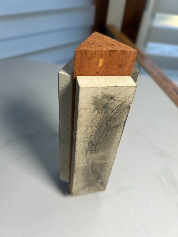 Vintage Tri Stone Triangle Shape Three-Sided Sharpening Stone Whetstone Handheld