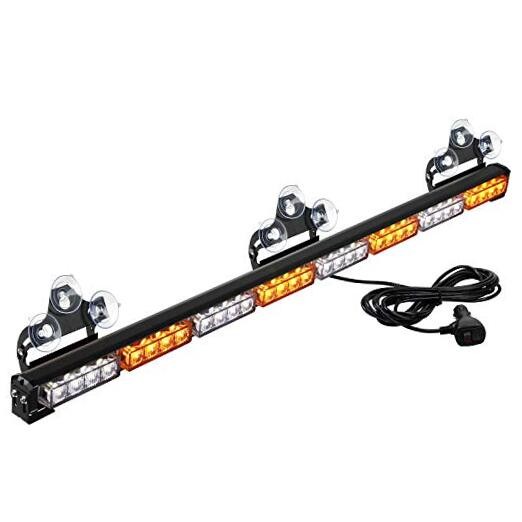 36" 32LED Traffic Advisor Light Bar Warning Emergency Strobe Light Amber/White
