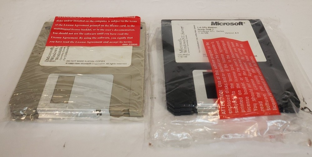 Microsoft Windows NT Server & NT Workstation Ver 4.0 Floppy Disks - OEM SEALED