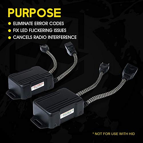 H7 LED Headlight Canbus Decoder Error Free Capacitors Resistors for LED For H7