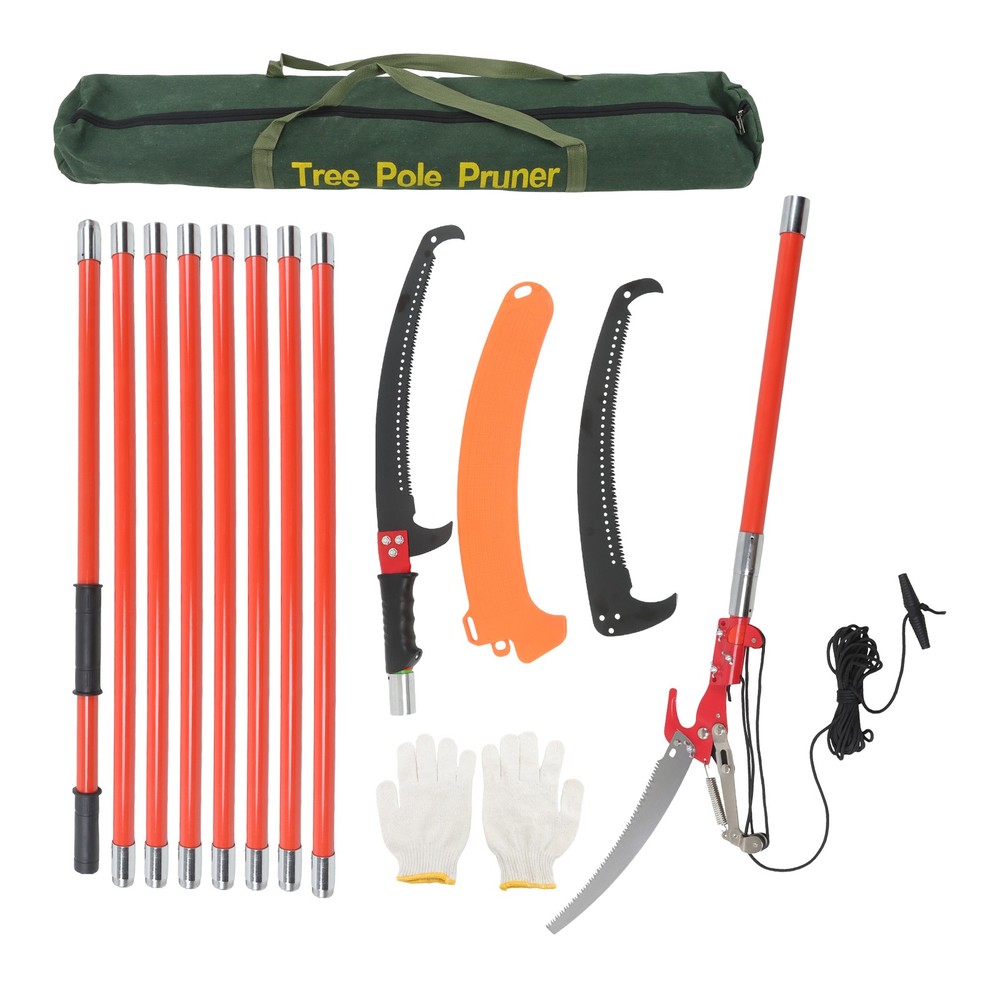 30ft Pruner Saw Combination Extendable Tree Trimmers Section 9 Orange New