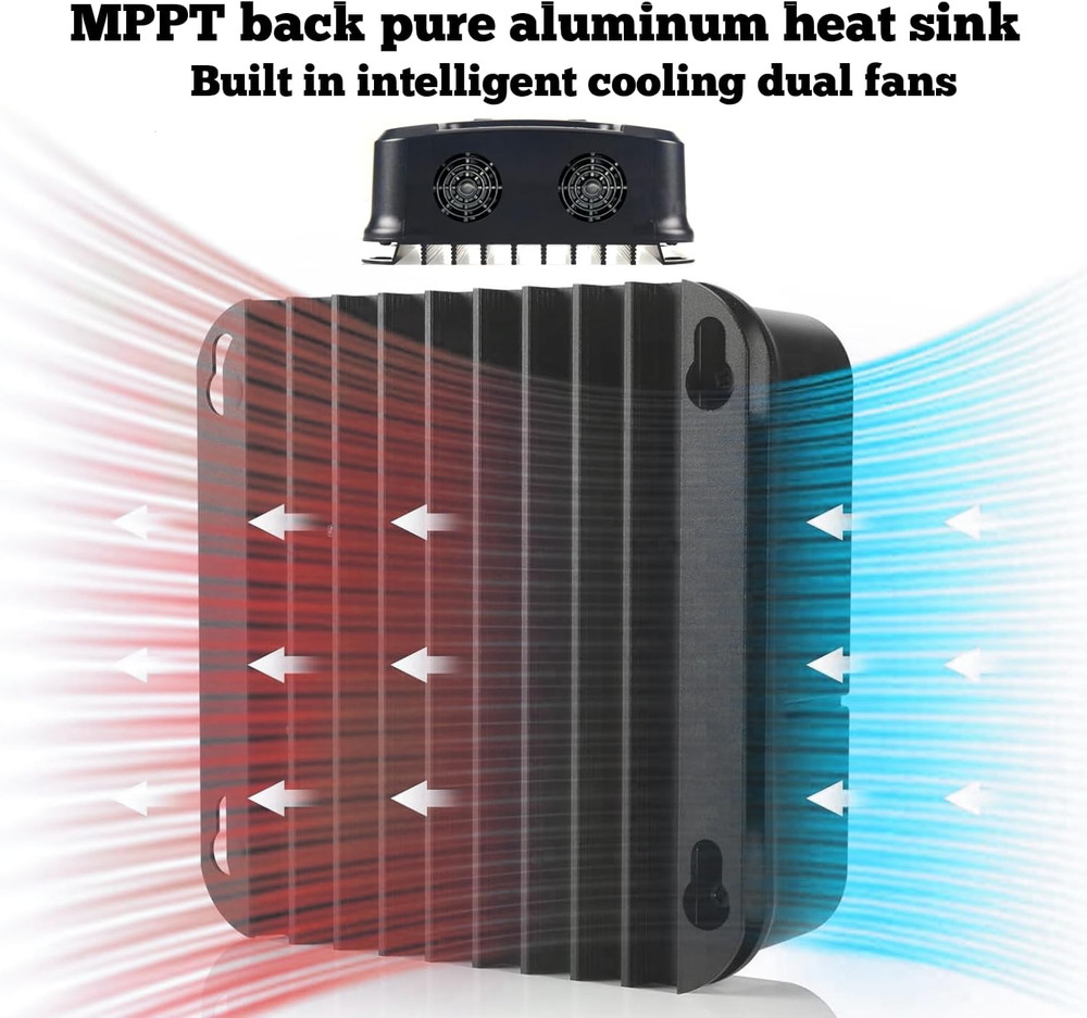 40A MPPT Solar Charge Controller: 12V/24V DC Output, Dual USB, for Multiple Batt