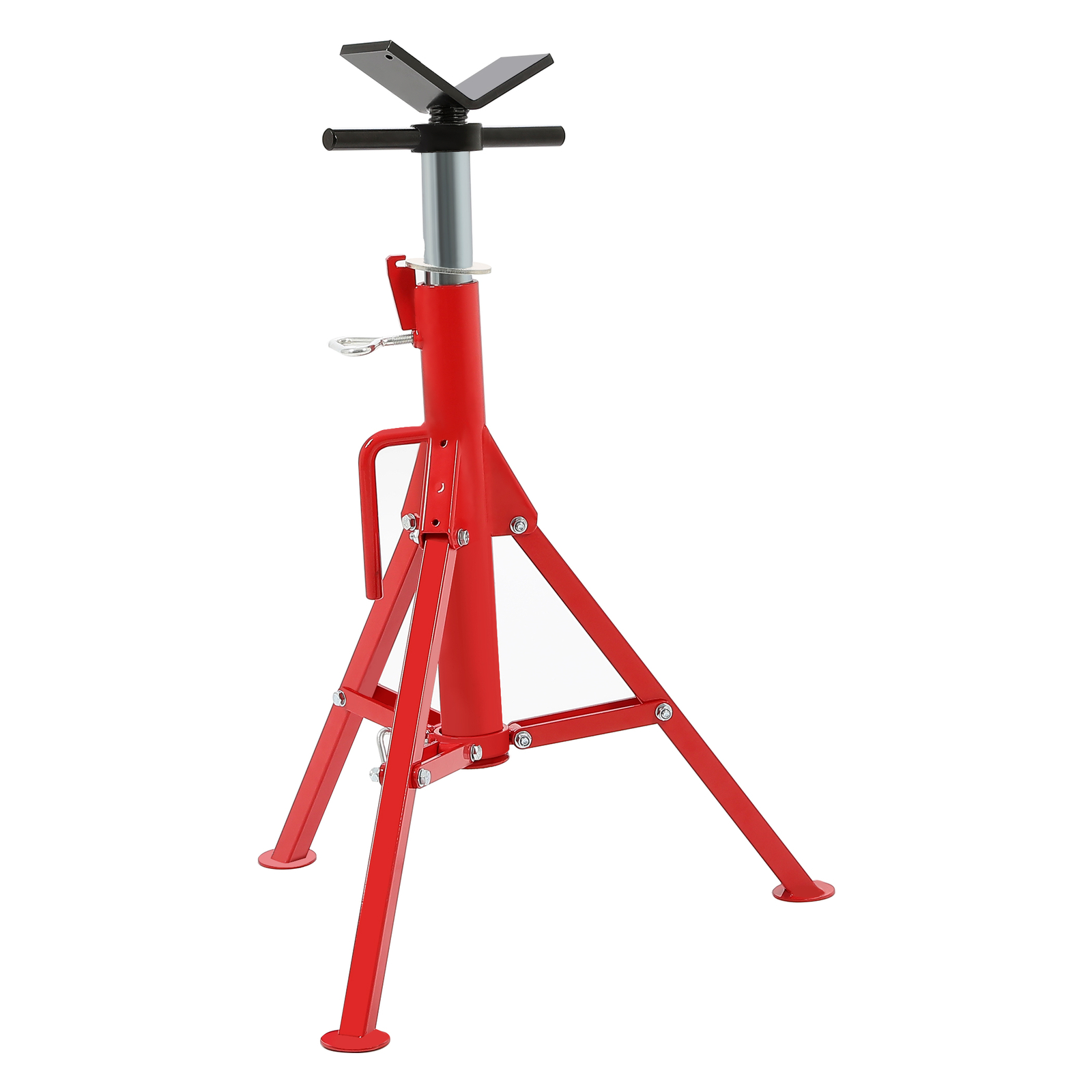 2500Lb Steel V-Head Pipe Stand Folding Tripod Pipe Jack Stand Height Pipe