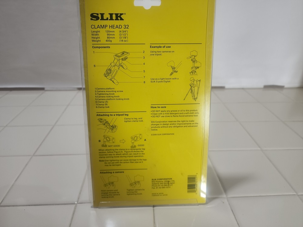 Slik Clamp Head 32 Camera Support 618-021