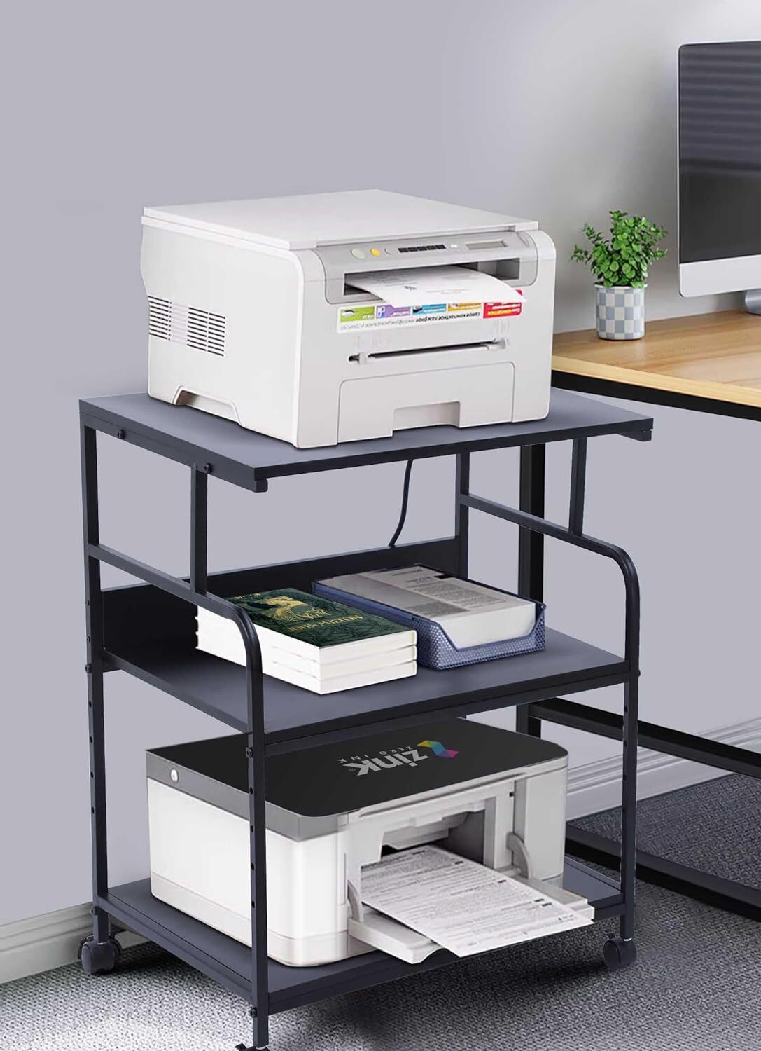 Printer Stand Large Printer Table Printer Stand with Storage Printer Cart