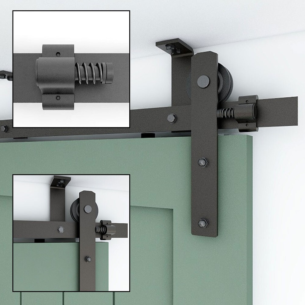 4FT-20FT Ceiling Mount Rail Sliding Barn Door Hardware Kit Track Roller Closet